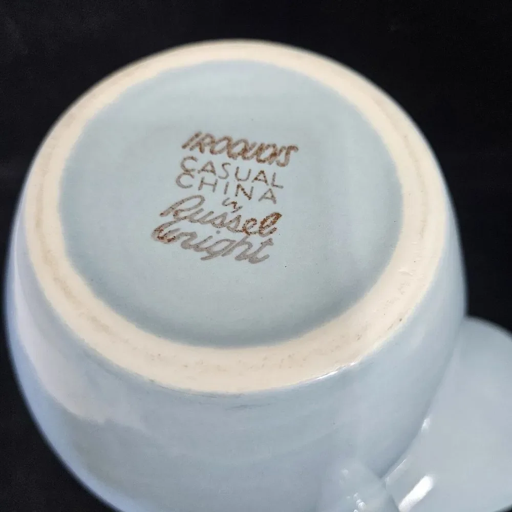 Vintage Russel Wright Iroquois Casual Mid Century Blue China 32oz Pitcher W/ Lid